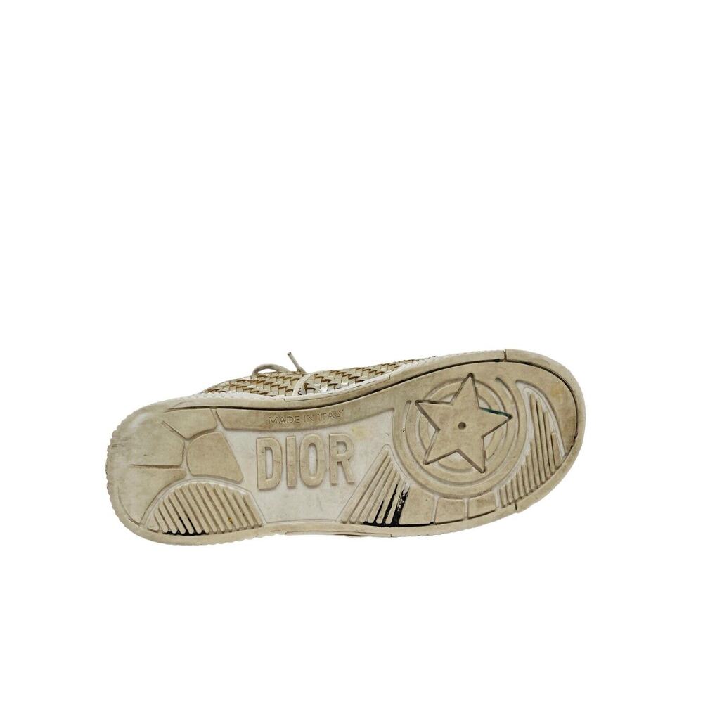 CHRISTIAN DIOR Gold Leather Platform Logo Woven D-Smash Sneakers 37 US 7 - Picture 7 of 7
